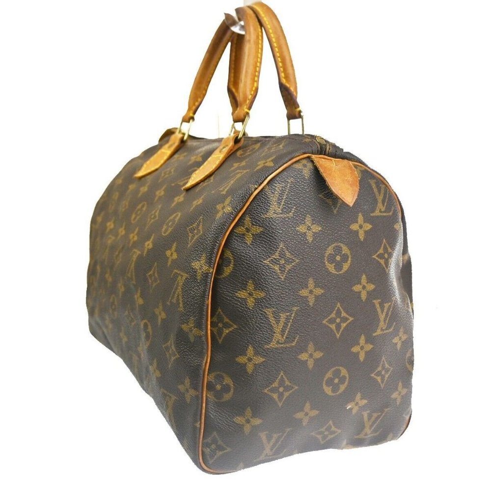 Authentic LOUIS VUITTON Speedy 30 Travel Hand Bag Monogram Leather Brown - Picture 15 of 16